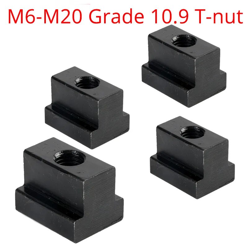 M6 M8 M10 M12 M14 M16 M18 M20 Clamp Table Slot Milling T Nut Block Slot Slider Machine Tool Black Gr