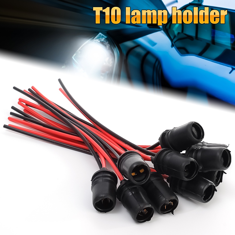 ขั้วต่อหลอดไฟซ็อกเก็ต T10 10 มม. / ขั้วต่อหลอดไฟ LED T10 W5W แบบนุ่ม / ขั้วต่อฐานอะแดปเตอร์ สําหรับรถยนต์ รถบรรทุก เรือ / อุปกรณ์ขยายขั้วต่อยางนุ่ม