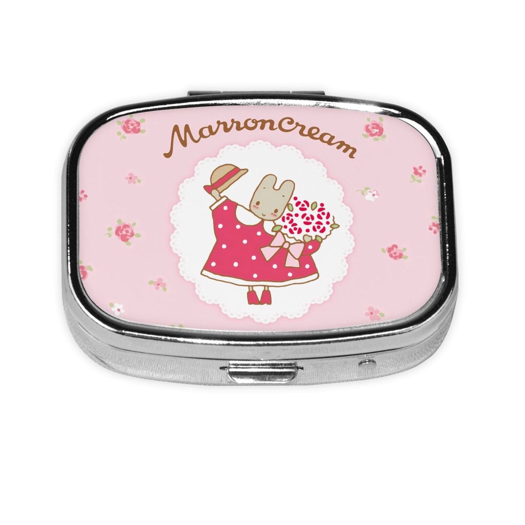 Sanrio Marroncream กล่องเก็บยา 2 ช่อง แบบพกพา ขนาดเล็ก