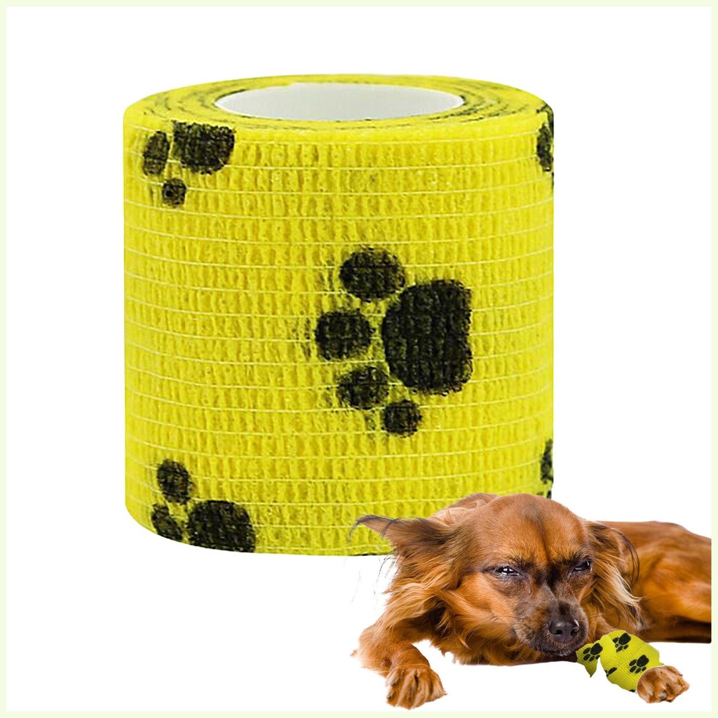 Vet Bandage Wrap Breathable Dog Bandage รองเท้า Vet Pet Wraps สุนัข Cohesive Bandage มัลติฟังก์ชั่นส