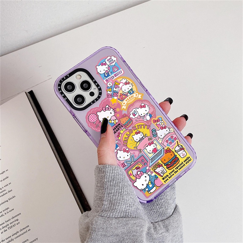 Casetify X เคสนิ่ม กันกระแทก ลาย Hello Kitty สําหรับ iPhone 15 14 13 12 11 Pro MAX IX XS MAX XR 6 6s 7 8 Plus