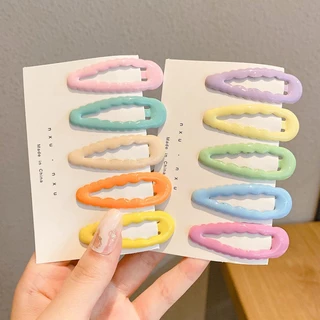 กิ๊บติดผม รูปหยดน้ํา สีแคนดี้ สไตล์เกาหลี สําหรับเด็กผู้หญิง จํานวน 5 ชิ้น