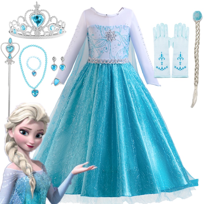 Nnjxd ชุดคอสเพลย์เจ้าหญิงเอลซ่า แอนนา โฟรเซ่น สวมบทบาท สําหรับปาร์ตี้ฮาโลวีน 2-10 ปี