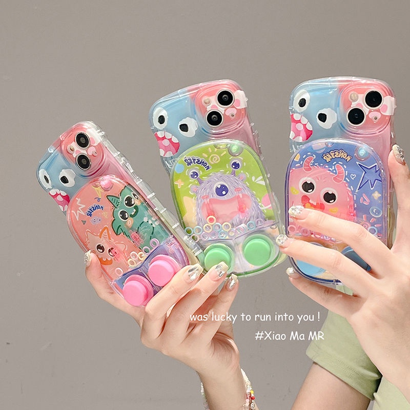 เคสโทรศัพท์มือถือ ลายเกมมอนสเตอร์น่ารัก พร้อมอุปกรณ์เสริม สําหรับ IPhone 11 12 Pro Max X XR XS Max SE 7 Plus 8 Plus IPhone 13 Pro Max IPhone 14 15 Pro Max