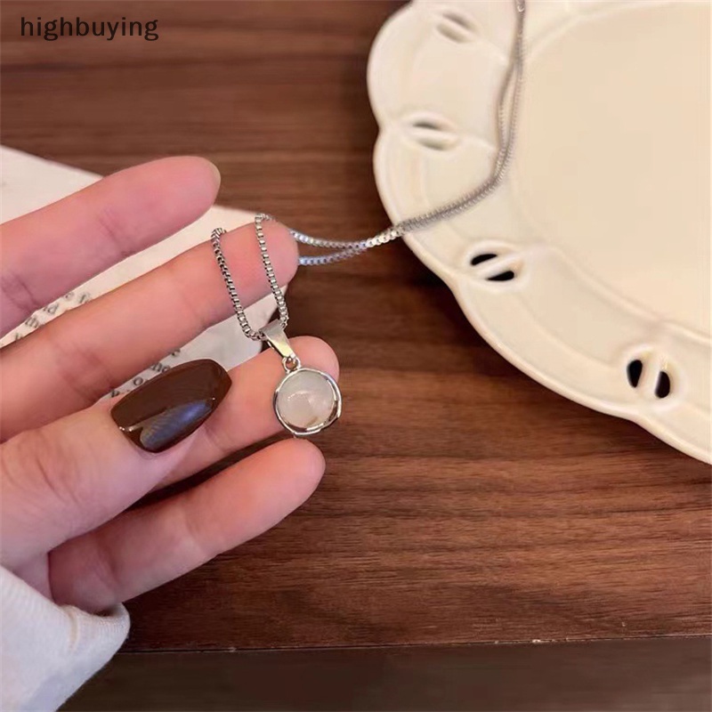 [highbuying] สร้อยคอโซ่ จี้อัลลอย ทรงกลม สีขาว สไตล์จีน วินเทจ เครื่องประดับแฟชั่น สําหรับผู้หญิง ของขวัญ ปาร์ตี้ สินค้าใหม่