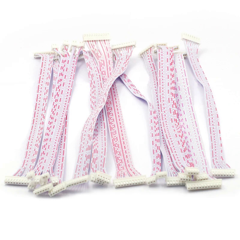 20 ชิ้น/ล็อต 20 ซม.XH สีแดงสีขาวริบบิ้นสาย Dual หัวทิศทางเดียวกัน XH2.54 2P 3P 4P 5P 6P 7P 8P 9P 10P