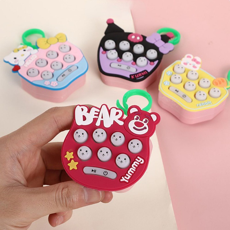 Sanrio Pop It Whack-a-mole Game Console Kuromi Melody พวงกุญแจกระเป๋านักเรียน จี้ ของเล่นเด็ก พัฒนาการทางปัญญา คอนโซลเกมมือถือ ขนาดเล็ก