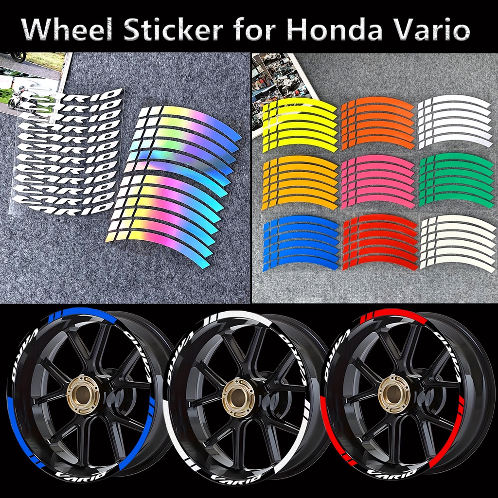 สติกเกอร์สะท้อนแสง 14 นิ้ว สําหรับติดตกแต่งล้อรถจักรยานยนต์ สกูตเตอร์ Honda Vario160 Vario150 Vario125 VARIO 160 125 150