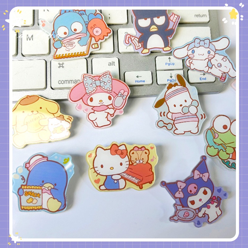 ส่งเร็ว การ์ตูนแพทช์สุนัขเข็มกลัดป้าย Sanrio น่ารักกระเป๋านักเรียนเสื้อผ้าเข็มตกแต่งของขวัญนักเรียน-Ranliyy