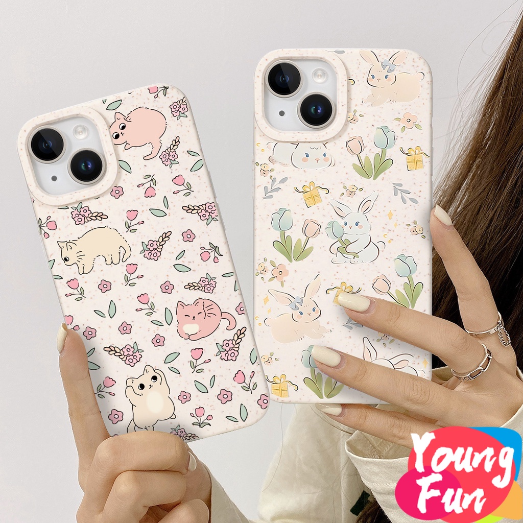 สําหรับ OPPO กรณีโทรศัพท์สัตว์การ์ตูนน่ารัก เคสโทรศัพท์มือถือ ลายข้าวสาลี ย่อยสลายได้ เป็นมิตรกับสิ่งแวดล้อม สําหรับ oppo A17 A57 A77 4G A96 A16 A16S A74 A55 A54 4G 5G A33 2020 A52 A72 A92 A15S A15S A31 A12E A3S A9 A5