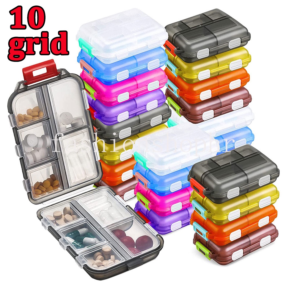 กล่องใส่ยา แบบพกพา 10 ช่อง สําหรับเดินทาง
