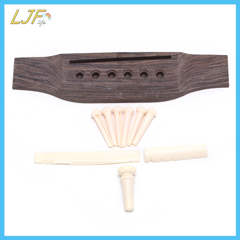Ljf สะพานสายกีตาร์อะคูสติก 1 ชุด และหมุดสะพานกระดูก อาน นัท อะไหล่กีตาร์ TH