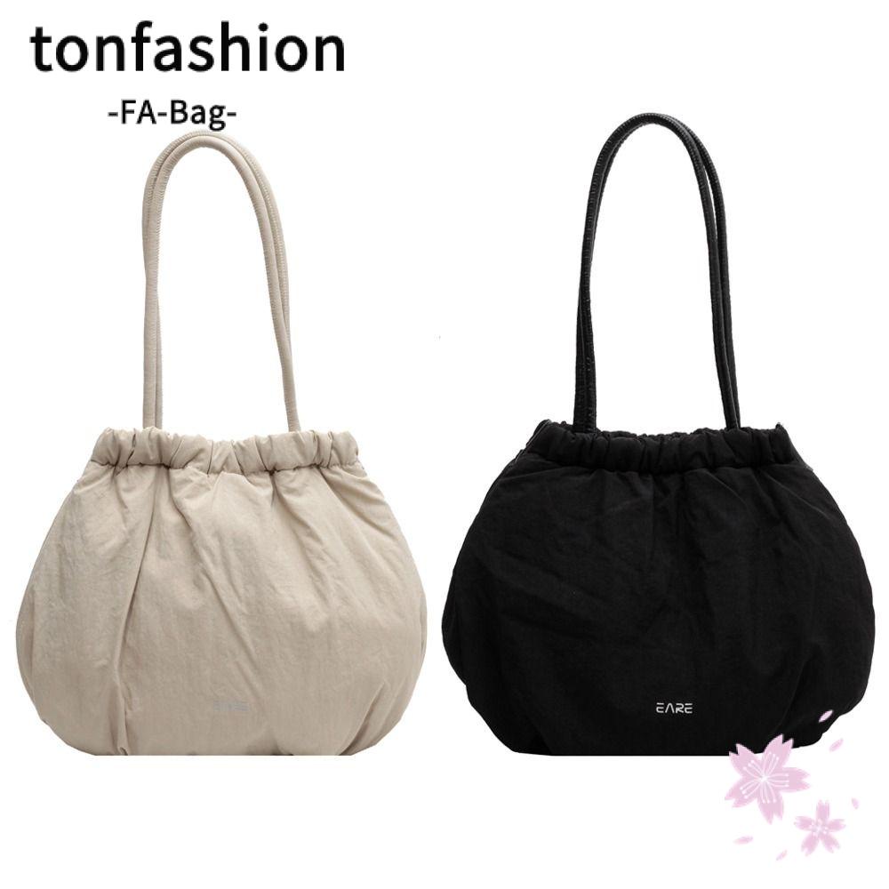 Tonfashion กระเป๋าสะพายไหล่ กระเป๋าถือ ผ้าฝ้าย น้ําหนักเบา จุของได้เยอะ สําหรับสตรี