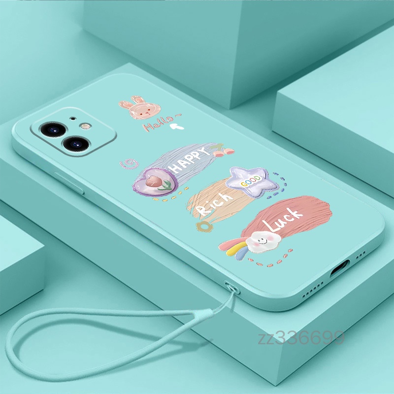 เคสซิลิโคน ขอบตรง สําหรับ iphone 11 iphone 11 pro iphone 11 pro MAX iphone X iphone XS iphone XS MAX iphone XR Happy New 2024