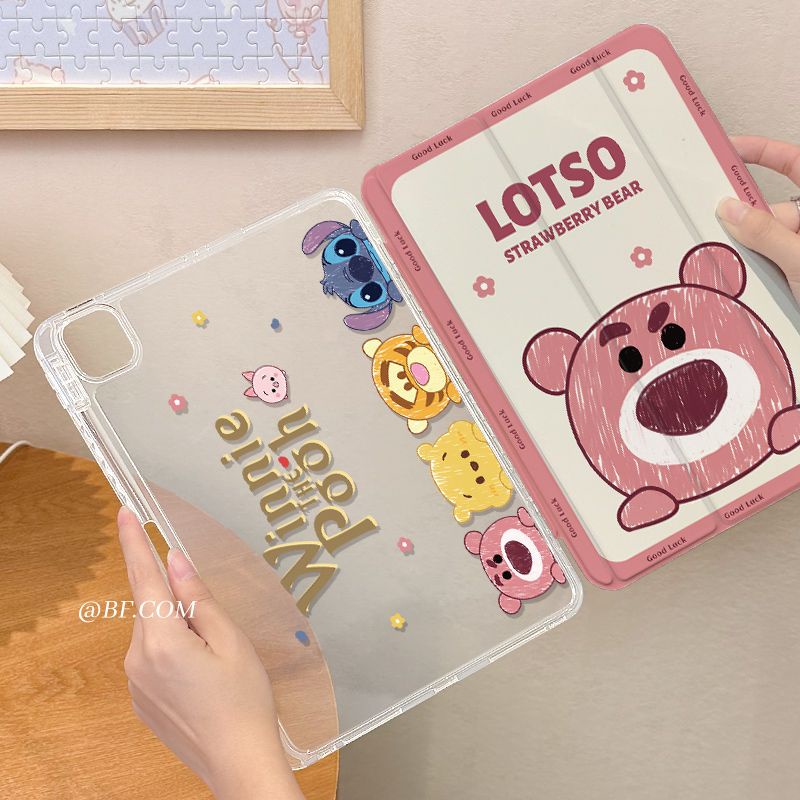 เคสแท็บเล็ต ลายการ์ตูนหมี Winnie สําหรับ iPad 10.2 10.5 9.7 Air3 Air1 Gen 8 7 6 5 2 3 4 Mini 1 2 4 5 (2020 2019 2018 2017)
