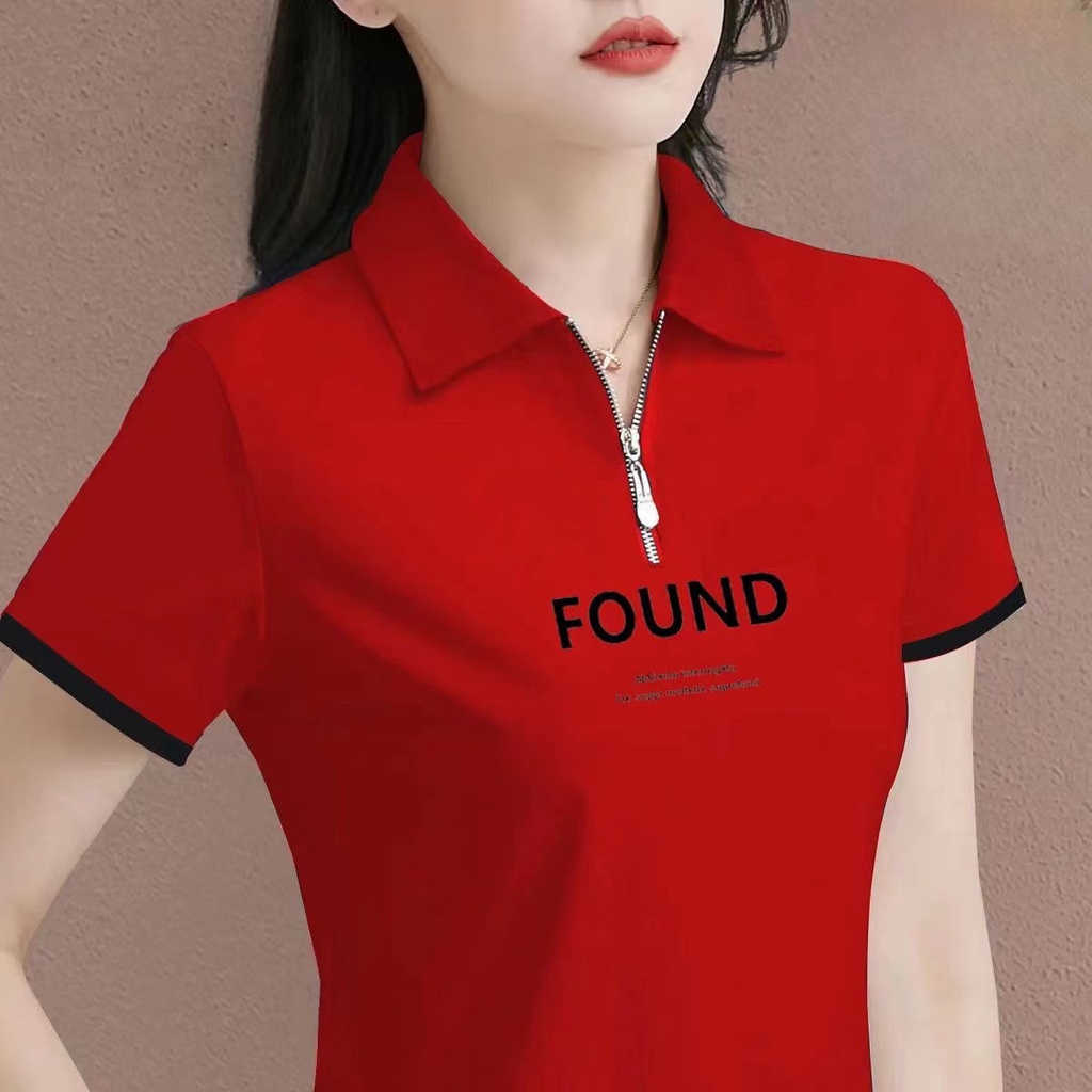 เสื้อยืดโปโลลําลอง แขนสั้น ลายทาง ขนาดใหญ่ แฟชั่นฤดูร้อน สําหรับคุณแม่วัยกลางคน