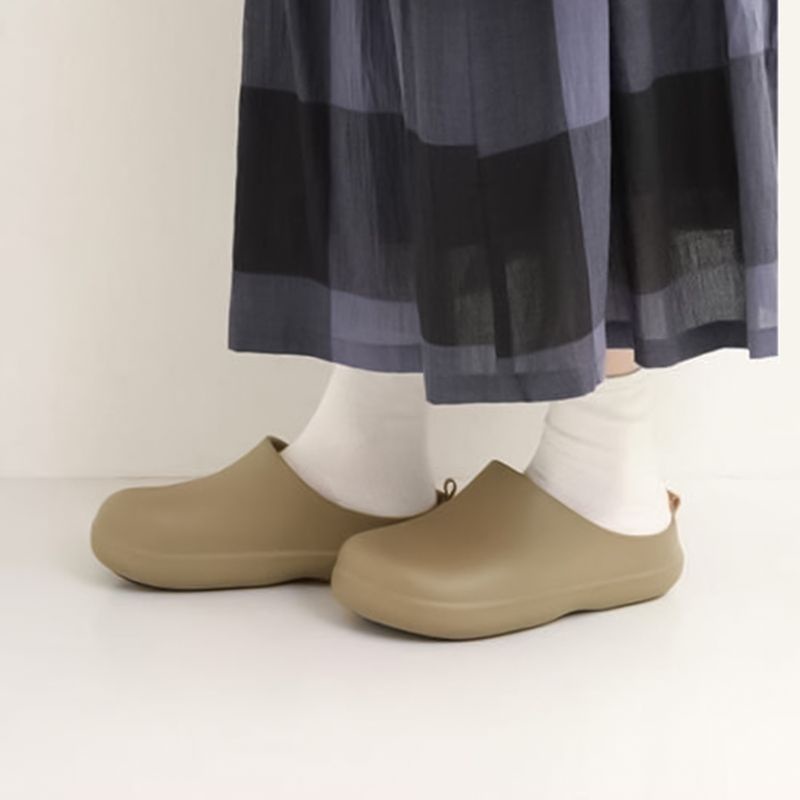 ญี่ปุ่น bisole รองเท้าเชฟ EVA หนา Soled สวมใส่ด้านนอก Baotou รองเท้าแตะครึ่ง Soft-Soled Slip-On รองเท้าผ่าตัดหมอ