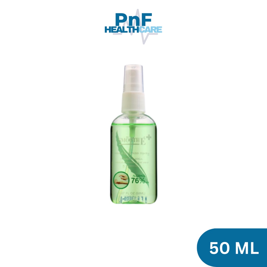 Smooth E Hand Sanitizer Spray 76% 50 ML - แอลกอฮอล์ 75% ผสมว่านหางจระเข้