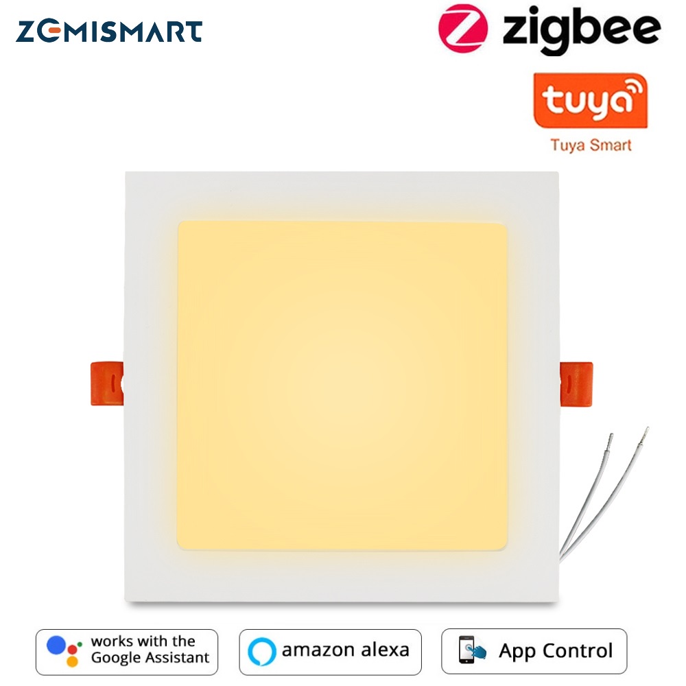 Zemismart Tuya Zigbee LED ดาวน์ไลท์ RGBCW โคมไฟเพดานแผงสแควร์ Alexa Homekit Siri Timer เสียงผ่าน Matter M1/M6 Hub,Retrofit ดาวน์ไลท์ LED Dimmer 7 W/10 W/15 W/24 W