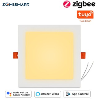 Zemismart Tuya Zigbee LED ดาวน์ไลท์ RGBCW โคมไฟเพดานแผงสแควร…