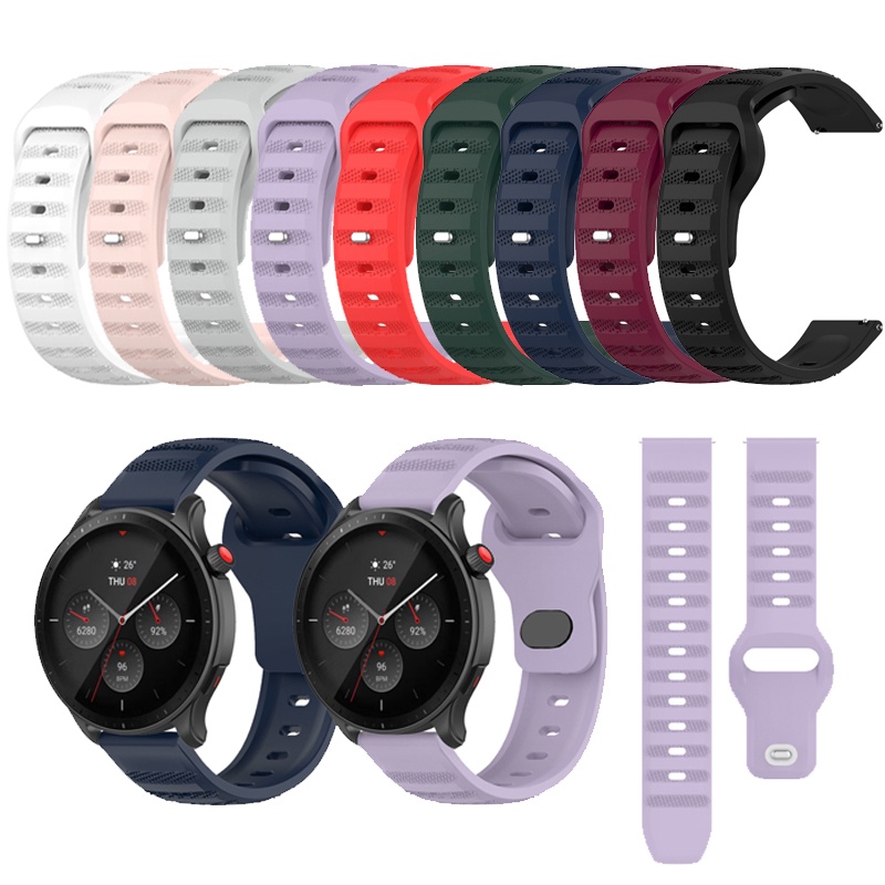 สายนาฬิกาข้อมือซิลิโคน 20 มม. 22 มม. สําหรับ Huami Amazfit GTS 2 2E MINI GTS 3 GTS 4 MINI GTR