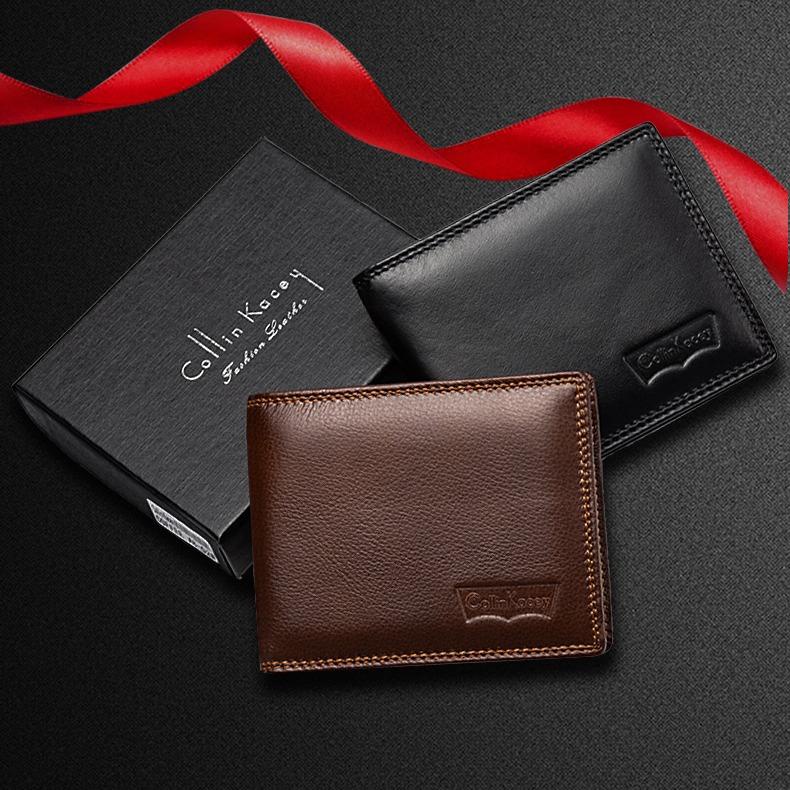 🎁 (เหลือ 230 บ. โค้ดวิดีโอลด) กระเป๋าสตางค์ผู้ชาย CollinKacey รุ่น A25 หนังแท้ ใบสั้น แถมเข็มขัด