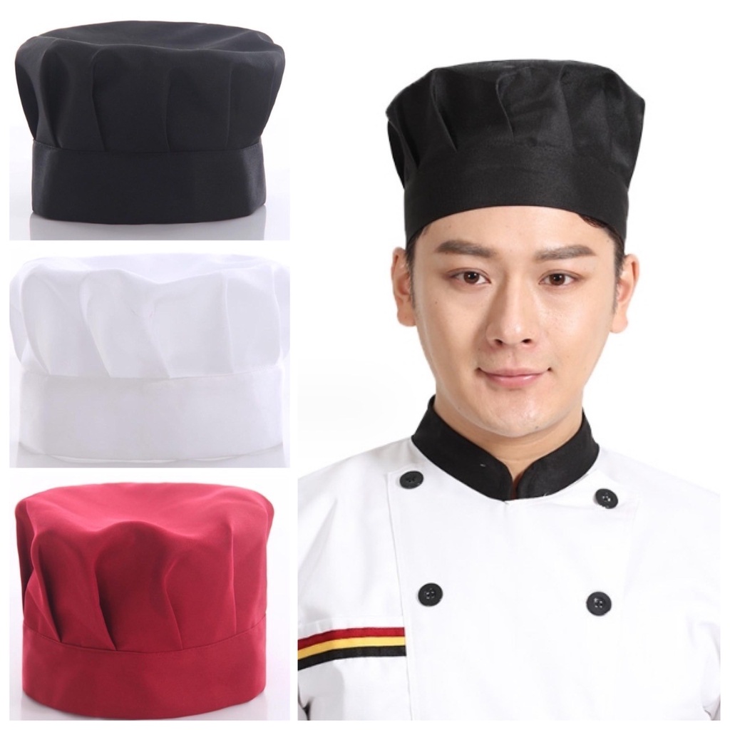 👉 หมวก กุ๊ก คลุมผม หมวกทำอาหาร  เชฟ ร้านอาหาร โรงแรม ผ้าเนื้อดี ยืดยุ่น ระบายอากาศ เกรดพรีเมี่ยม 👉