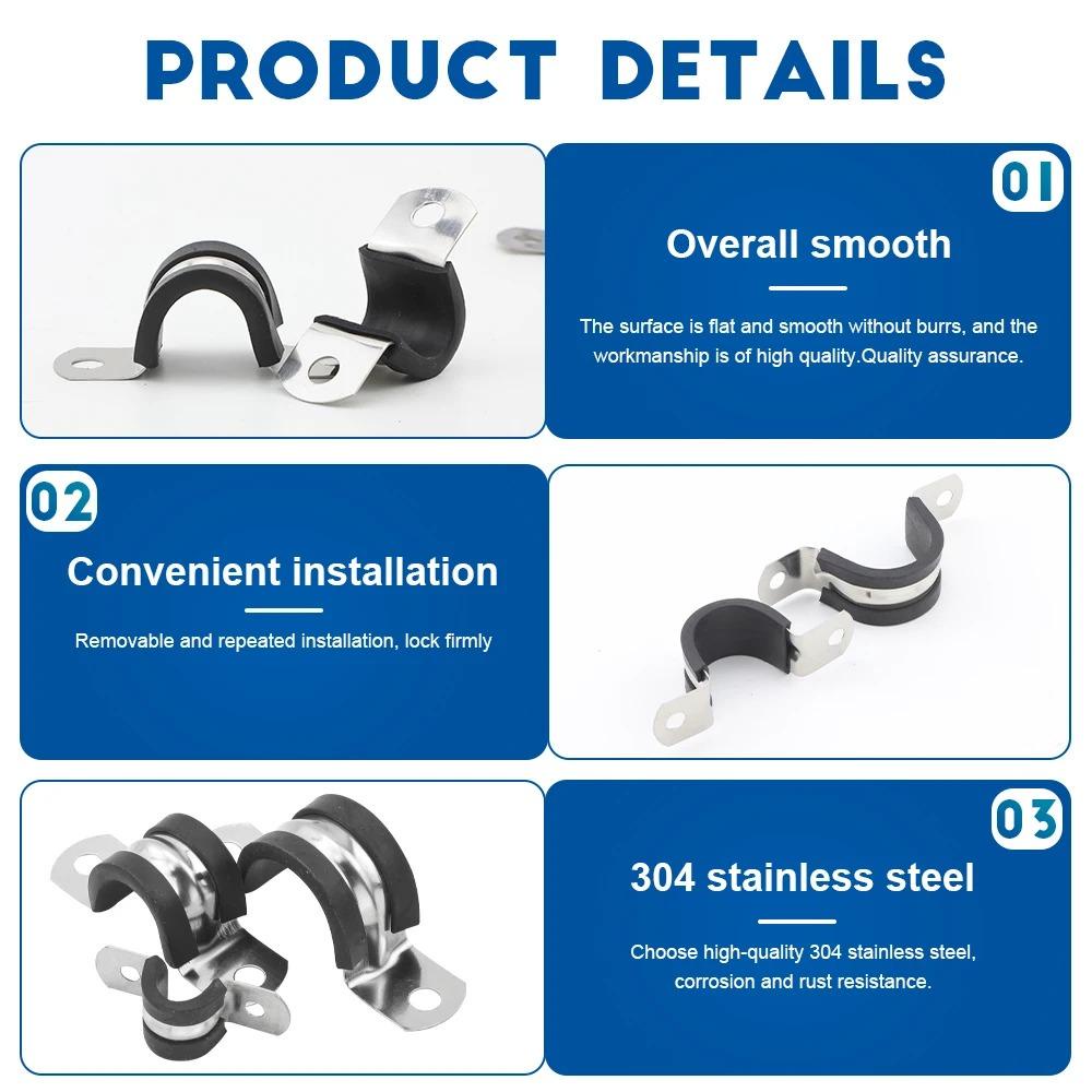 Fay แคลมป์ยึดท่อเหล็ก PVC M8 20 25 32 40 50 63 มม. 2 ชิ้น - รูปที่ 4