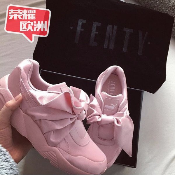 Ready Stock! puma Fenty X Puma by Rihanna Bow Sneakers olive green pink Original
