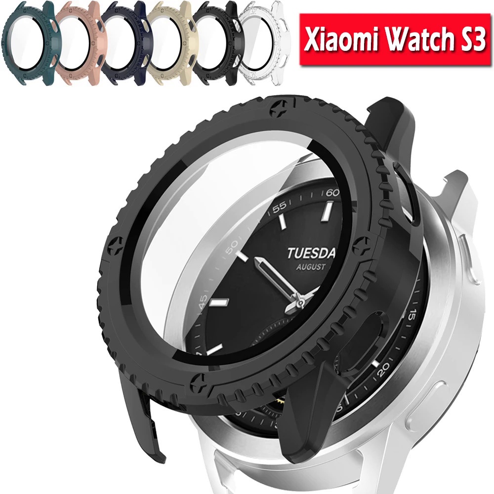 เคสนาฬิกาข้อมือ กรอบพลาสติกแข็ง และกระจกแกร่ง อุปกรณ์เสริม สําหรับ Xiaomi Watch S3
