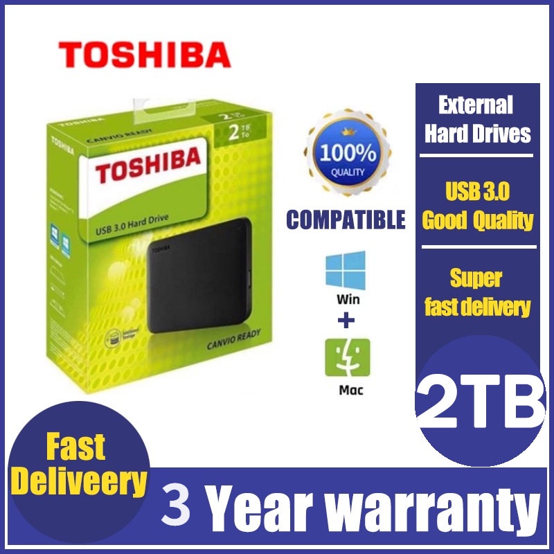 🔥🔥[รับประกัน 3 ปี]🔥🔥 Toshiba HardDisk 4TB/2TB/1TB HDD USB3.2 เสียบปลั๊ก พร้อมใช้งาน ฮาร์ดดิสก์แบบพกพ