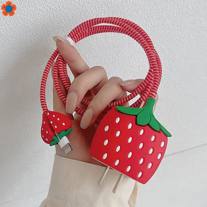 4 ชิ้น/เซ็ตตัวป้องกันสายเคเบิลสําหรับ iPhone/iPad 18W/20W Charger Protection น่ารักการ์ตูน Protector