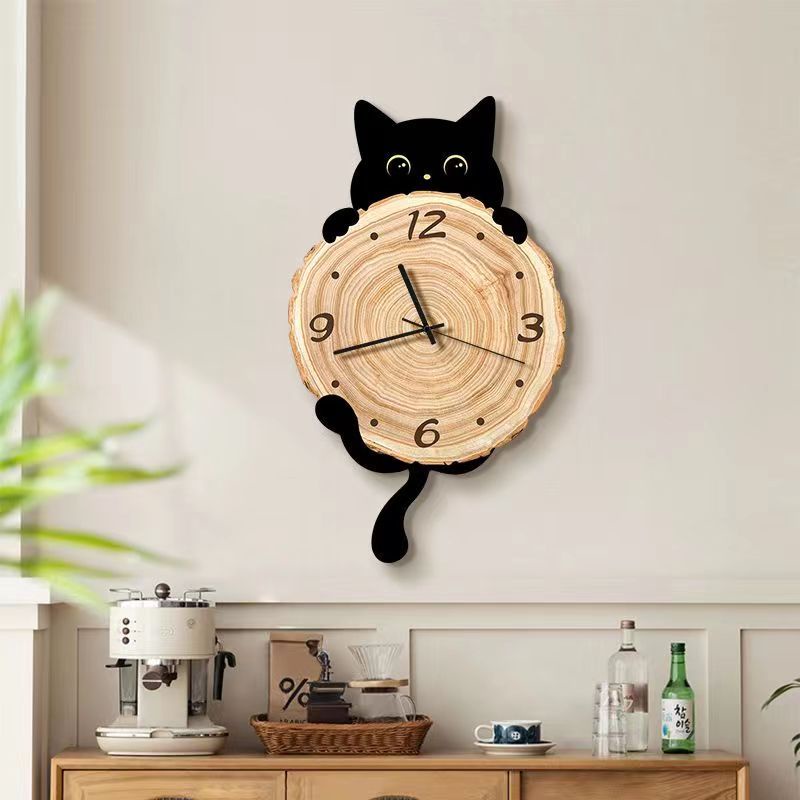 นาฬิกาแขวนแมว, นาฬิกาห้องนั่งเล่น, นาฬิกาติดผนัง, บ้านสร้างสรรค์, ห้องนอนเงียบ, ห้องรับประทานอาหาร, นาฬิกาความรู้สึกระดั