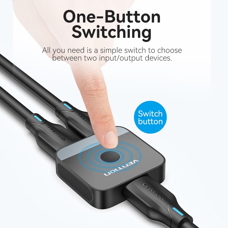Vention HDMI 2.0 Swict 4K HDMI Switcher 2 in 1 Out - รูปที่ 3
