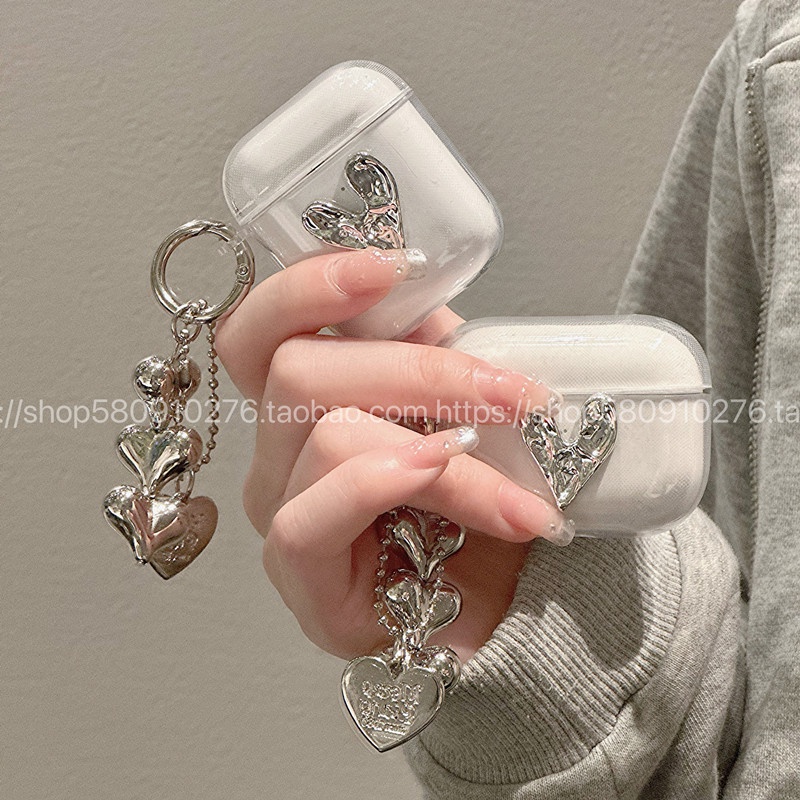 คุณภาพดีSilver Love Case สําหรับ Edifier W220T W320TN X2S 300NB GM3 X3 ดอกไม้และพวงกุญแจซิลิโคนโปร่ง