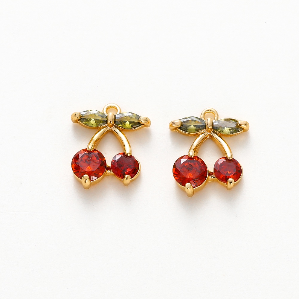 St. kunkka 18K สี Retention Real Gold Cherry เครื่องประดับแฟชั่น diy สําหรับสร้อยข้อมือสร้อยคอจี้อุปกรณ์เสริม