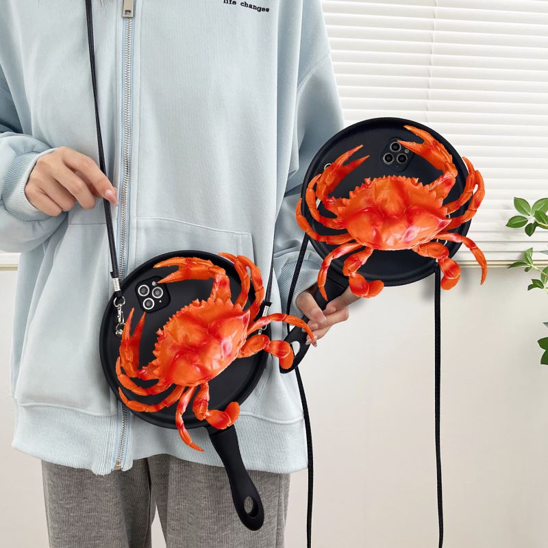 Seafood Crab Panโทรศัพท์มือถือกรณีiPhone 16 Pro MAX 14 14pro 14promax 15 15Pro 15ProMax 13 13pro 13promax 12 Pro MAX 11 7 8Plus X XS MAX XR Anti-Dropโทรศัพท์มือถือป้องกันกรณี