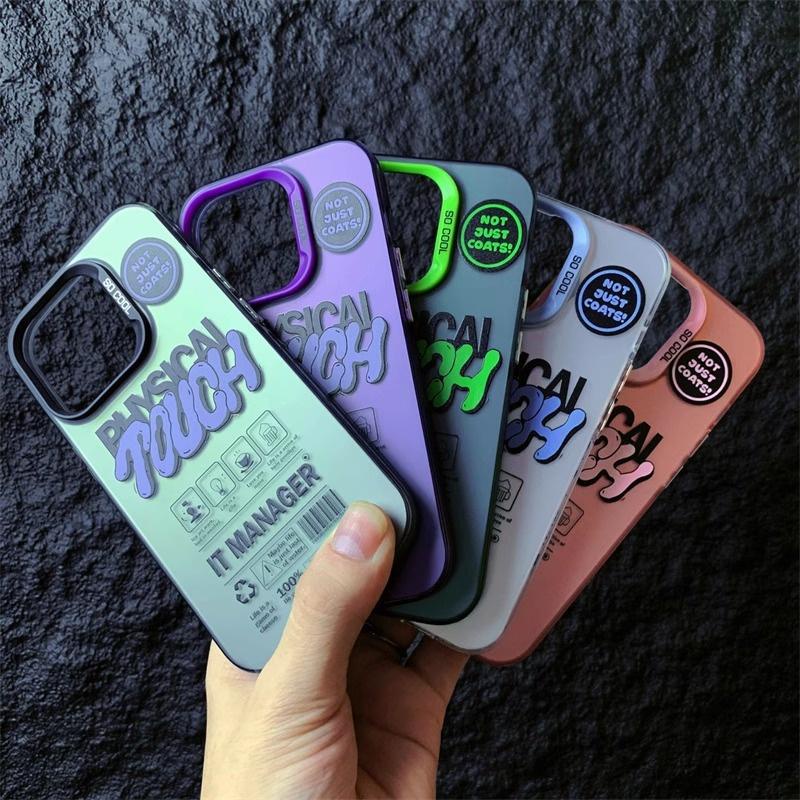 ชายหญิง Cool ตัวอักษรชุบ Matte สีสัน Hard กันกระแทกสําหรับ VIVO V40 V30e V27 V29 5G V27e V25 Pro V23 V23e S1