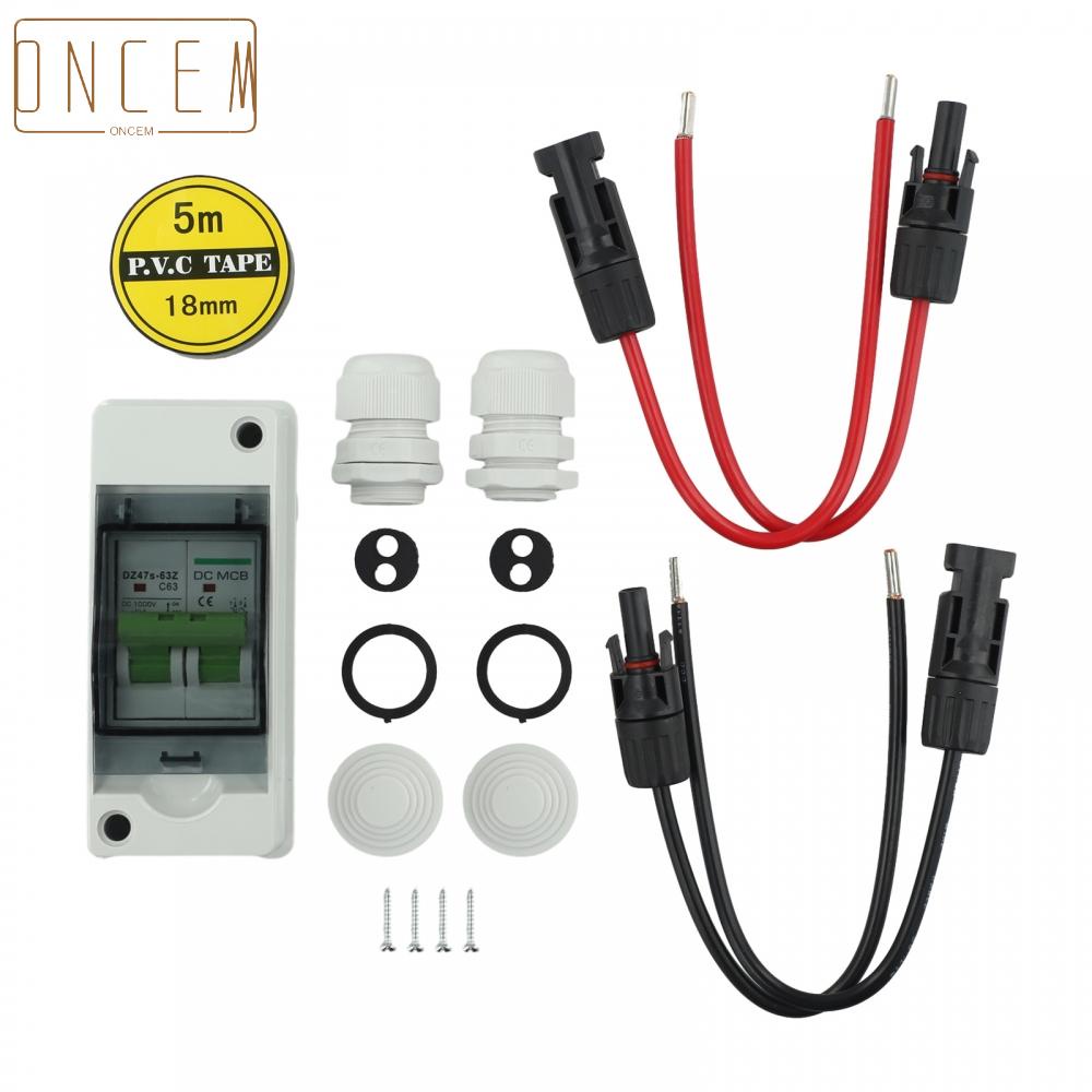 【ONCEMOREAGAIN】DC Circuit Breaker Switch With Wires 2P 63A DC1000V HA-2 M20 Connector