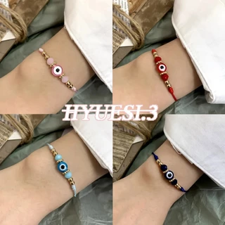 Lucky Blue Evil Eye สร้อยข้อมือคู่ แฮนด์เมด ปรับได้ เชือกถัก ลูกปัด สร้อยข้อมือ สําหรับผู้หญิง ผู้ชาย มิตรภาพ เครื่องประดับของขวัญ