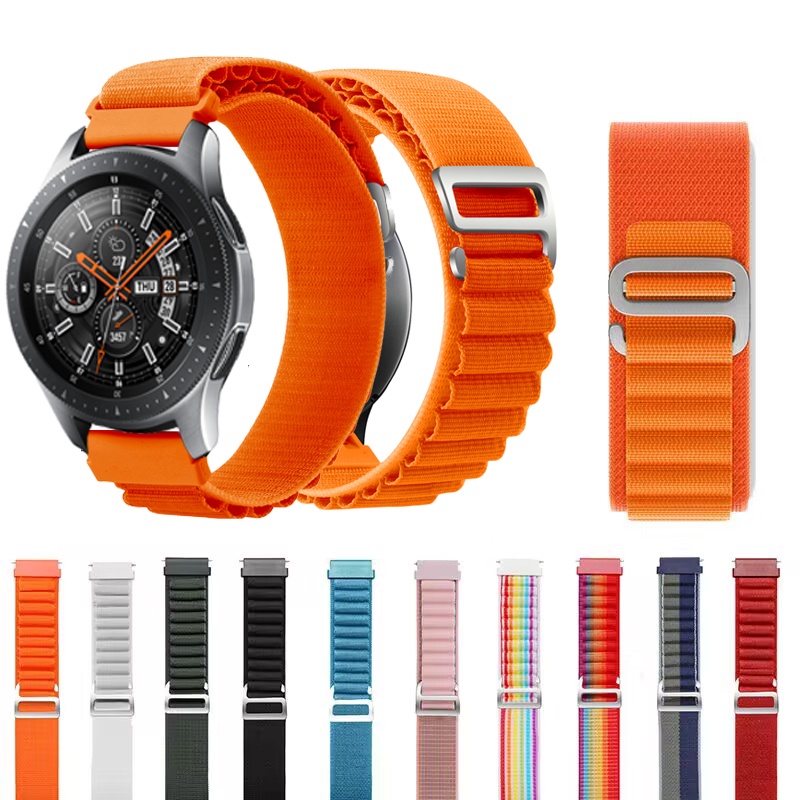 สําหรับ Samsung Galaxy Watch 3 41 มม. 45 มม. 42 มม. 46 มม. S3 ไนลอนถัก สร้อยข้อมือ ห่วงอัลไพน์ สายนาฬิกาสมาร์ทวอทช์