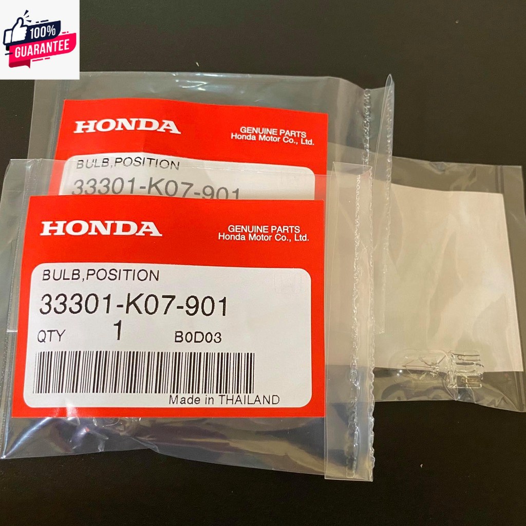 33301-K07-901×1/34905-GM9-003×2 ชุดหลอดไฟท้าย/ไฟเรค Honda คลิ้ก125i year2012-2018 แพ็ก3ชิ้น อะไหล่แท