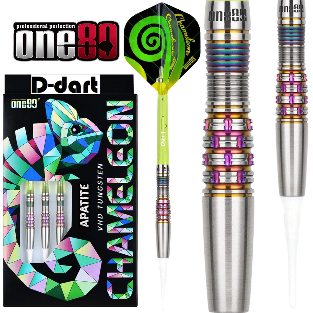 ONE80 SOFT TIP DART - 18G APATITE CHAMELEON VHD 90% TUNGSTEN SOFT DART LEMBUT)