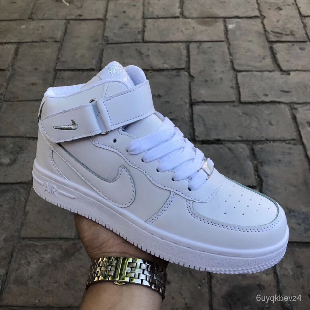 【Lowest price】Kasut Nike Air Force 1 Af1 High Cut Woall White Outdoor Sports Running