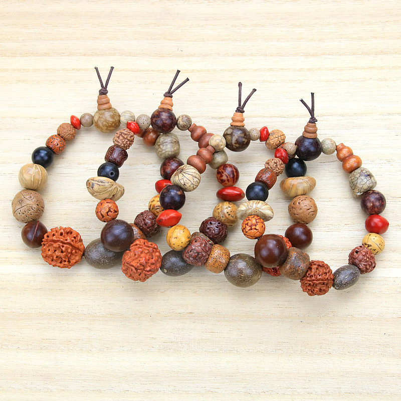Shop Selection# Hot Sale Natural Eighteen Prayer Beads Bracelet Bodhi Seed Buddha Beads Bracelet Bodhi Bracelet Ornament Knot Gift 1.20n