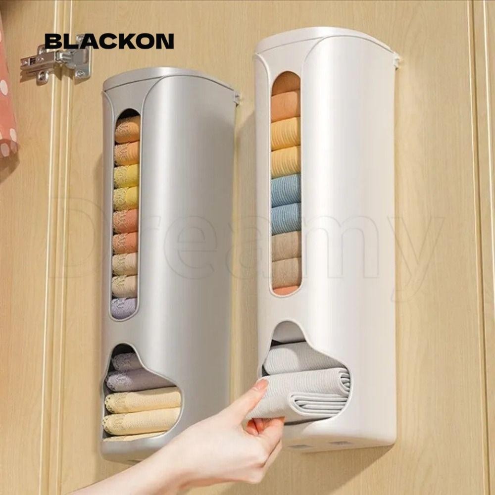 สีดํา เครื่องจ่ายถุงขยะ,กล่องเก็บชุดชั้นในแบบติดผนังกันฝุ่น,กาวด้วยตนเองประหยัดพื้นที่สไตล์เรียบง่ายถุงเท้ากางเกงจัด