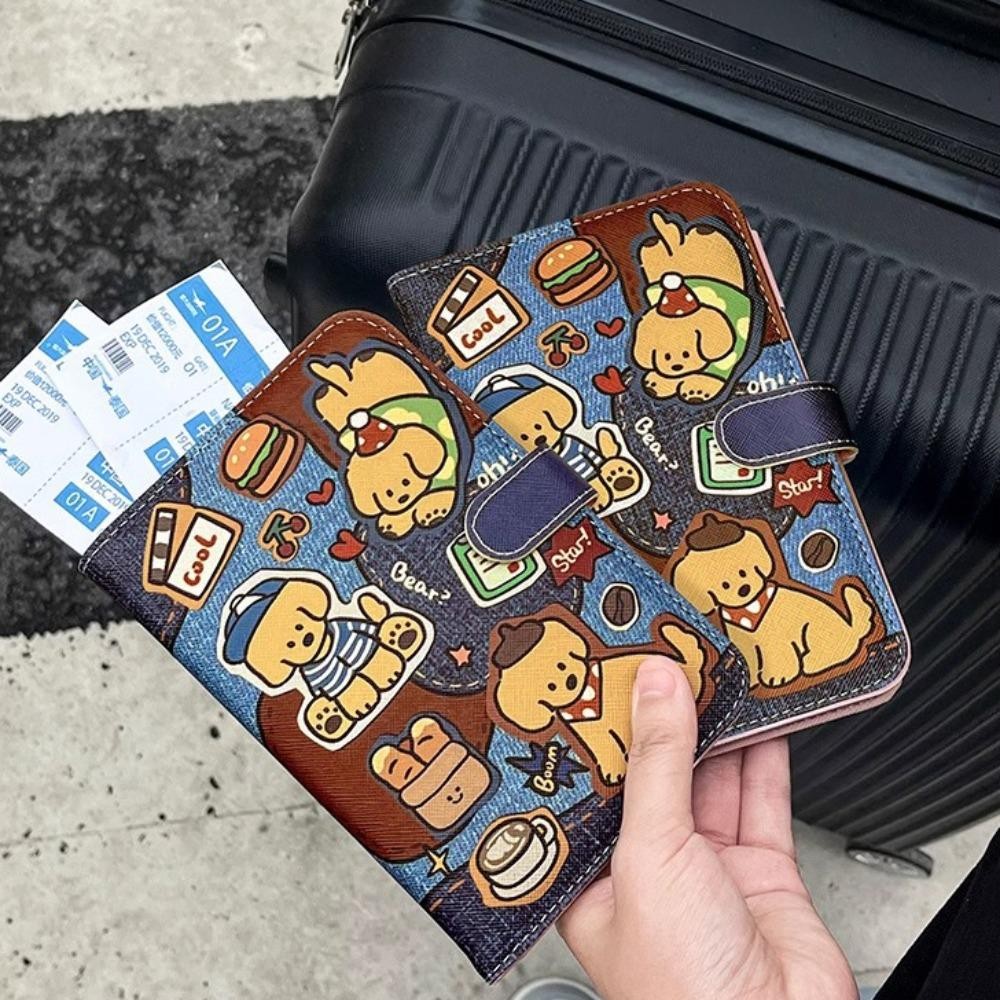 MXMIO ปกหนังสือเดินทางลูกสุนัขพร้อมช่องใส่การ์ด,กันน้ํามัลติฟังก์ชั่แมวหนังหนังสือเดินทางกระเป๋า,ง่ายตั๋วโฟลเดอร์กรณีบัตรเครื่องบินตรวจสอบ-ใน RFID ปิดกั้นหนังสือเดินทางคลิปเดินท - รูปที่ 4