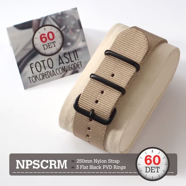 [ ] Nato Strap PVD สายนาฬิกาผ้าไนลอน 18mm 20mm 22mm 24mm NPSCRM - 18mm