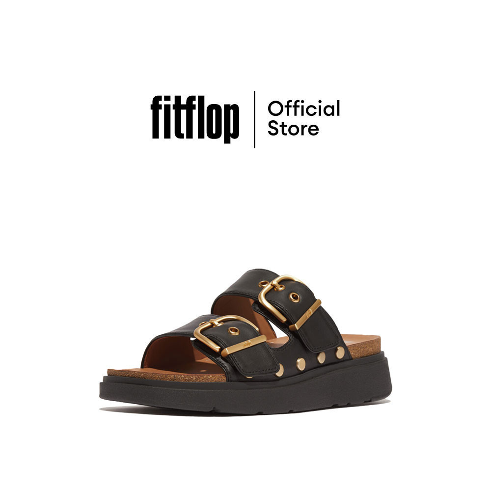 FITFLOP GEN-FF BUCKLE FLAT-STUD 2-BAR รองเท้าแตะผู้หญิง รุ่น HX5-001 สี BLACK