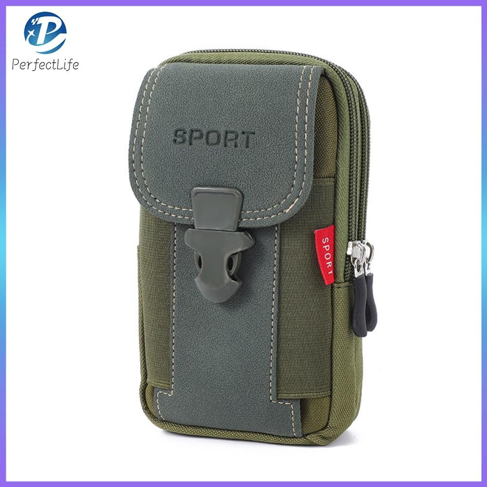 กระเป๋าคาดเอวผ้าใบกลางแจ้งกีฬาลําลองผู้ชายกระเป๋าโทรศัพท์ซิปเข็มขัดบอมกระเป๋า ~ G - รูปที่ 6